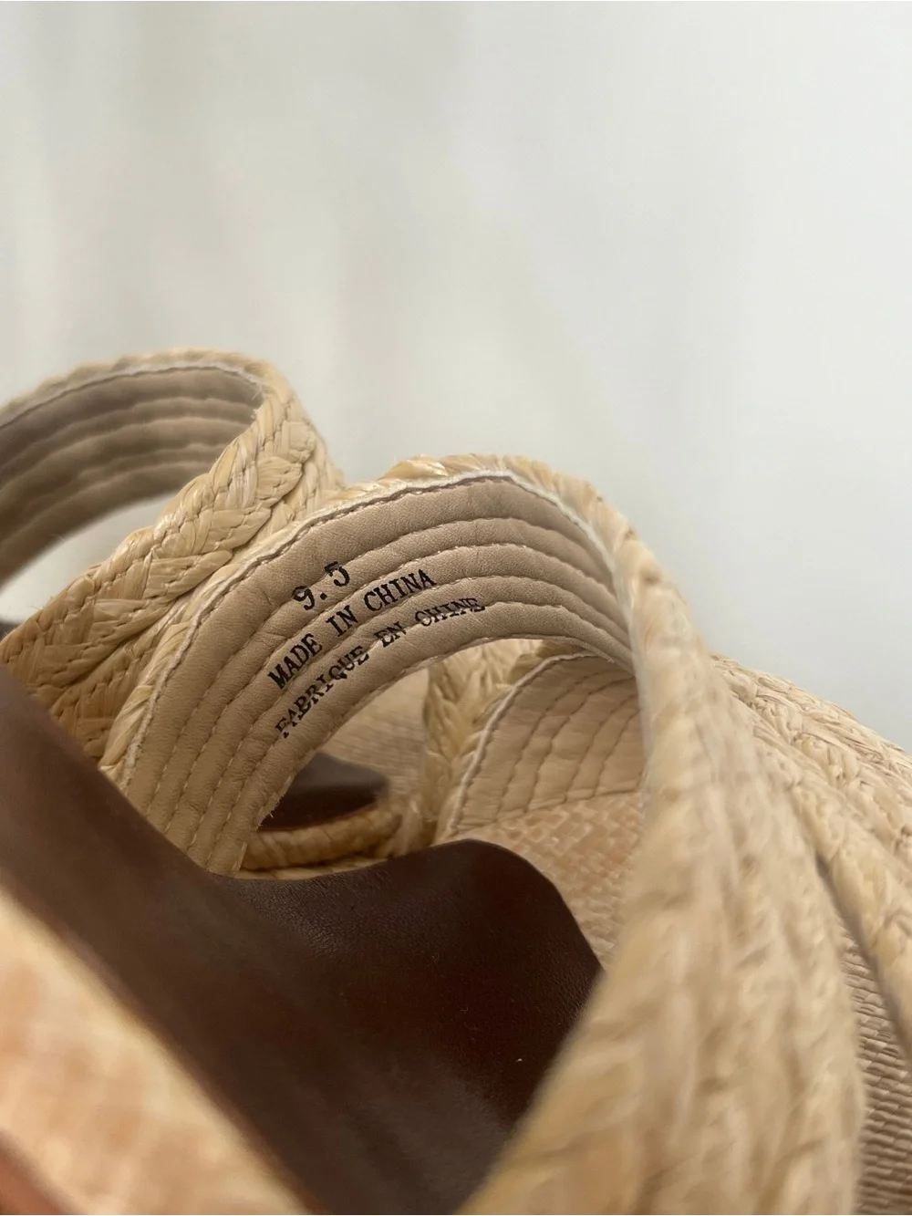 Jeffrey Campbell Yawl Chunky Platform Ankle Strap Sandal in Natural Raffia 9.5
